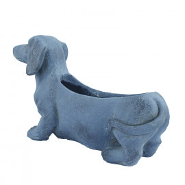 Sausage Dog Planter – blue iron effect