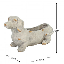 Sausage Dog Planter – weathered stone effect