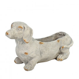 Sausage Dog Planter – weathered stone effect