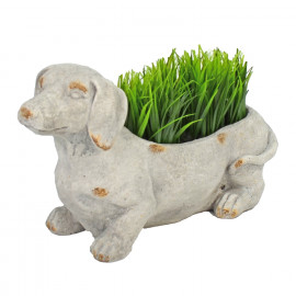 Sausage Dog Planter – weathered stone effect