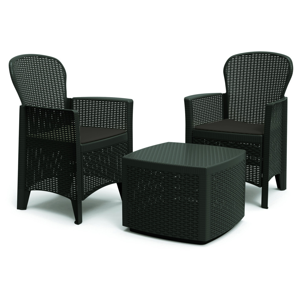 Sicily side table with 2 Sicily chairs