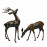 Small Deer pair – dark verdigris