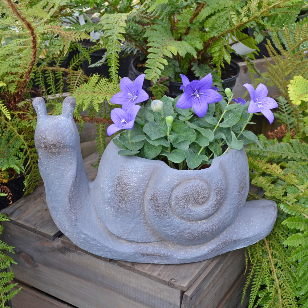 Snail Planter – blue iron effect