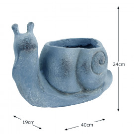 Snail Planter – blue iron effect