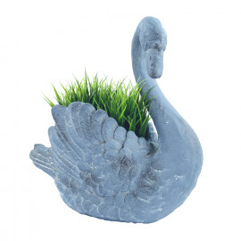 Swan Planter – blue iron effect