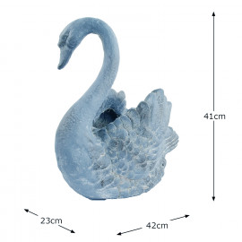 Swan Planter – blue iron effect