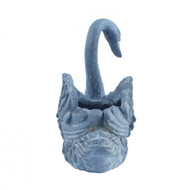 Swan Planter – blue iron effect