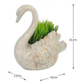 Swan Planter – weathered stone effect