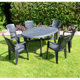 Teramo 6 Table with Parma Chairs – 2 colour option