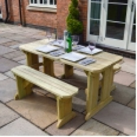 Tinwell Rounded Picnic Table And Bench Set