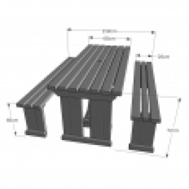 Tinwell Rounded Picnic Table And Bench Set