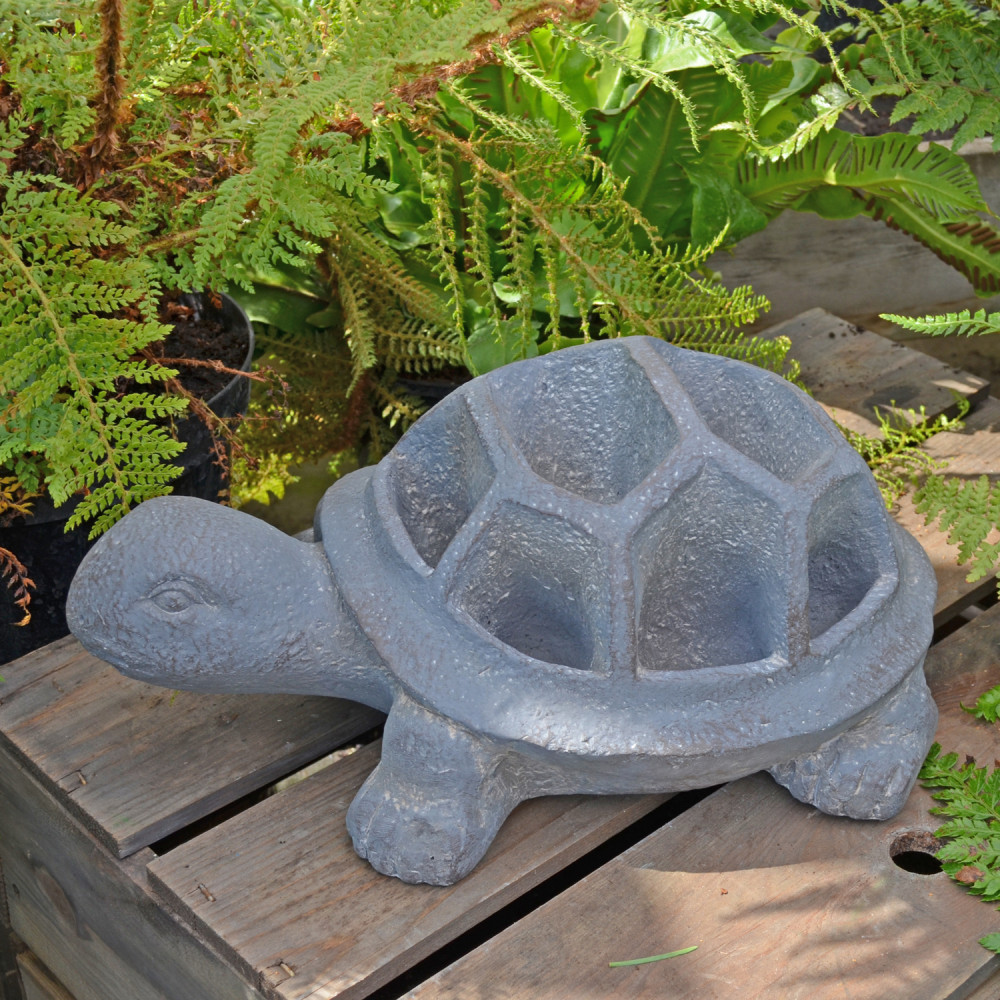 Tortoise Planter – blue iron effect